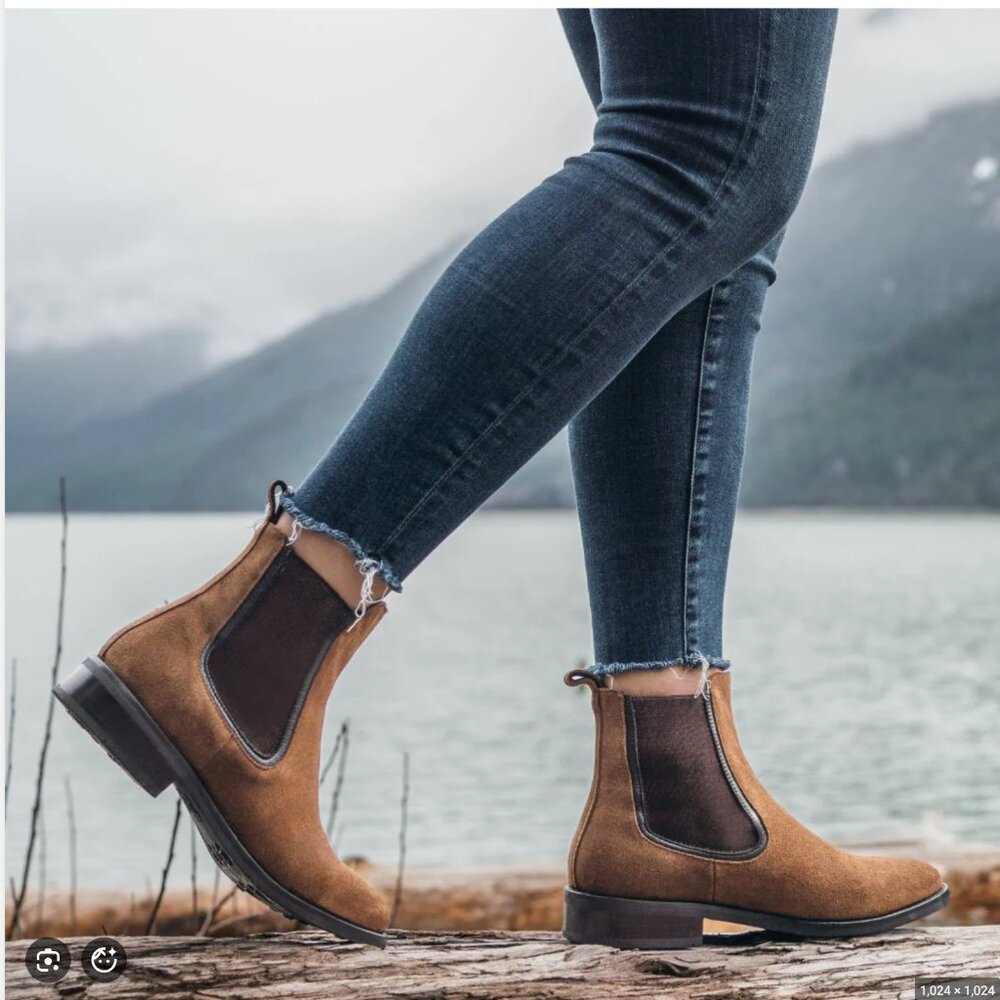 Thursday Boot Co Suede Duchess Chelsea Boots Size 9 in Cognac
